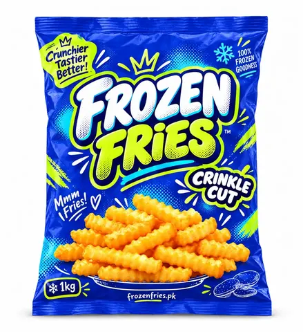 Crinkle Cut Frozen Fries 1 kg package for Lahore delivery