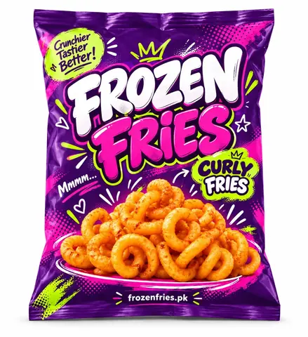 Curly Frozen Fries 1 kg package for Lahore delivery