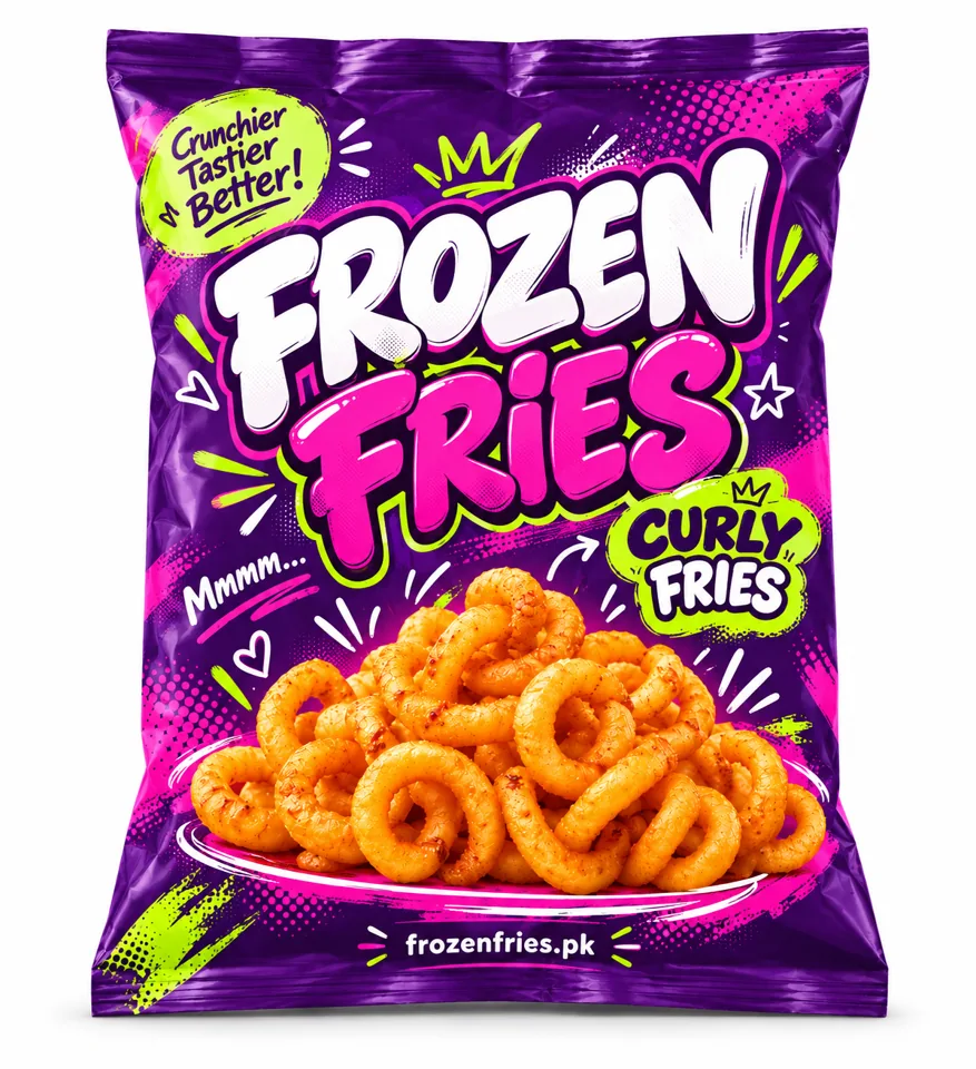 Curly Frozen Fries 1 kg front package