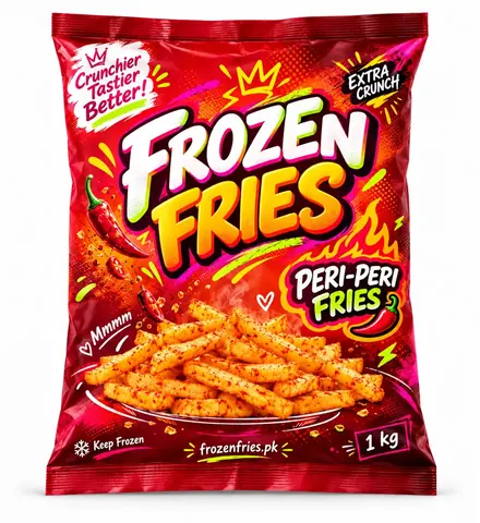 Peri-Peri Frozen Fries 1 kg package for Lahore delivery