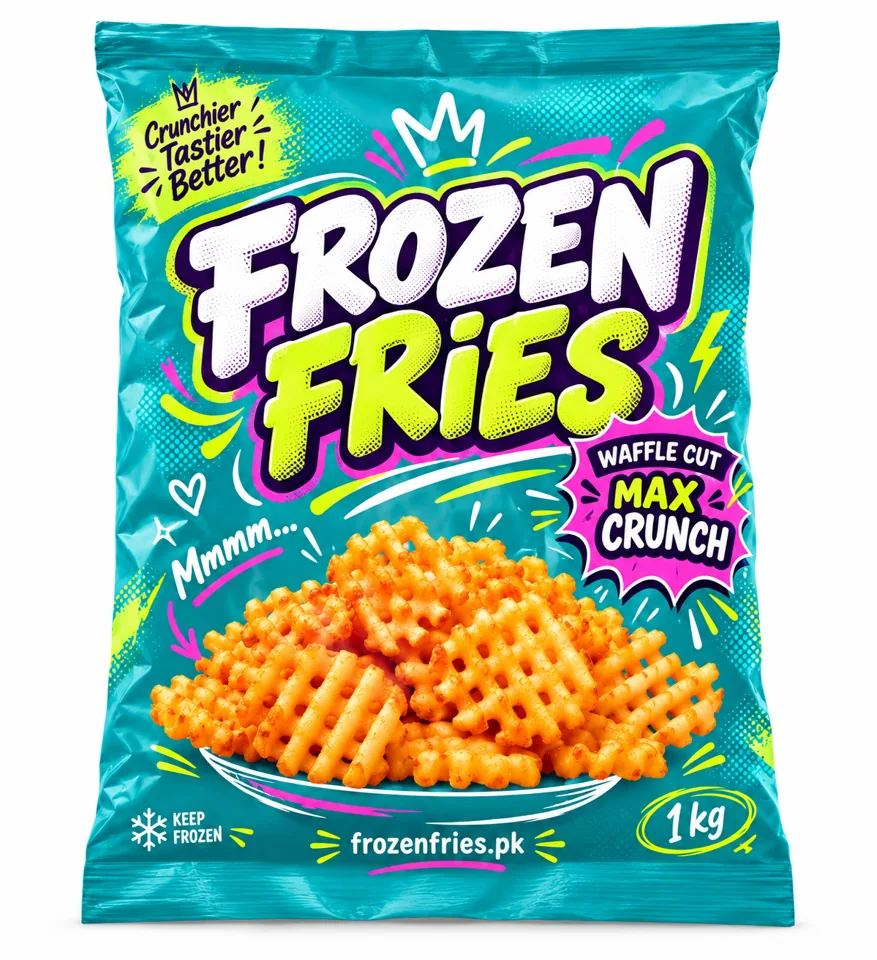 Frozen Fries Waffle Cut 1 kg package